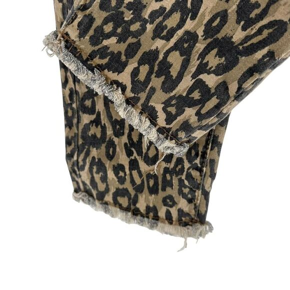 Easel Animal Print Jeans Brown Skinny Distressed Stretchy Denim Size L Cheetah - Picture 6 of 8